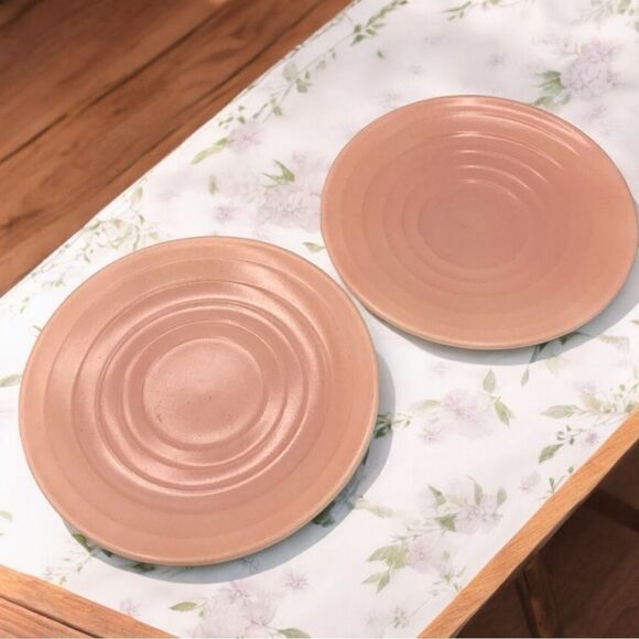 Vintage Hazel Atlas Pastel Pink Moderntone Platonite SAUCERS ONLY (2) - Picture 9 of 9